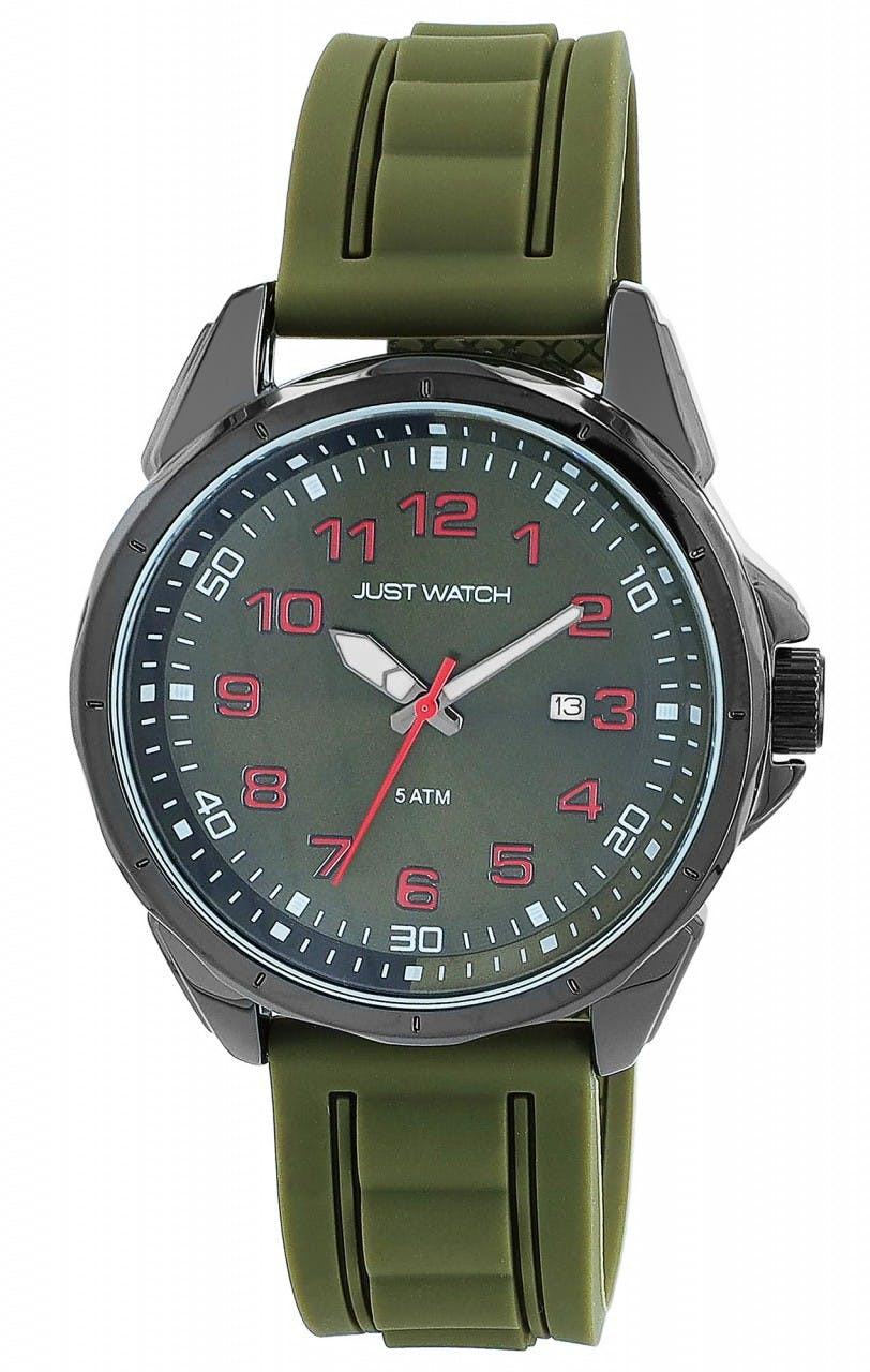 Relógio Just® Homem com Bracelete Verde em Silicone 0179