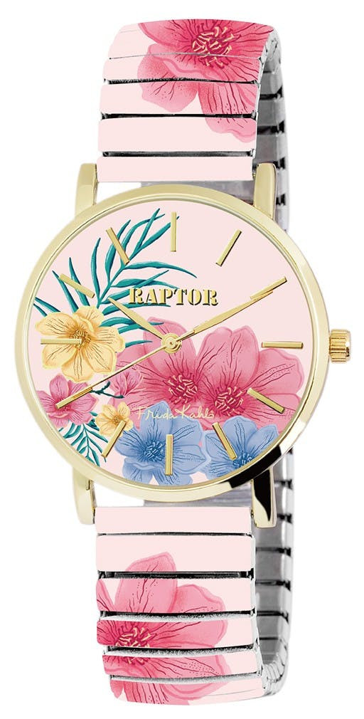 Relógio Raptor® Mulher "Frida Kahlo Edition" com Bracelete em Aço Inoxidável 0255 - RA10255-036