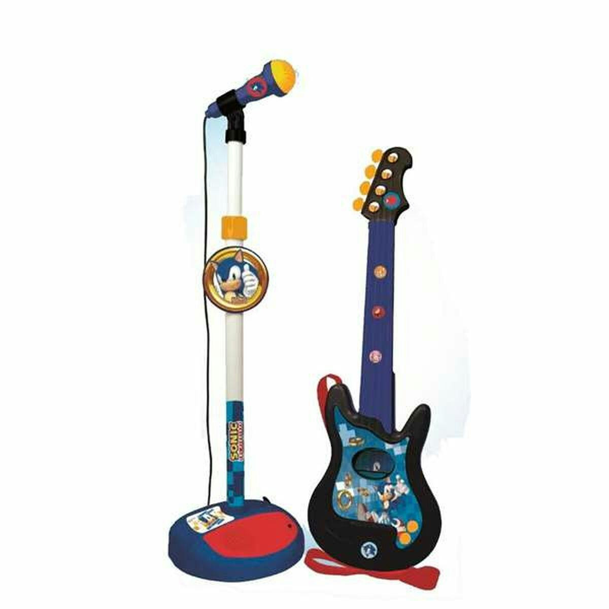 Guitarra infantil com microfone para karaoke