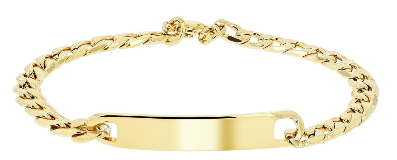 Akzent® Pulseira Gravável Dourada em Aço Inoxidável - 0629