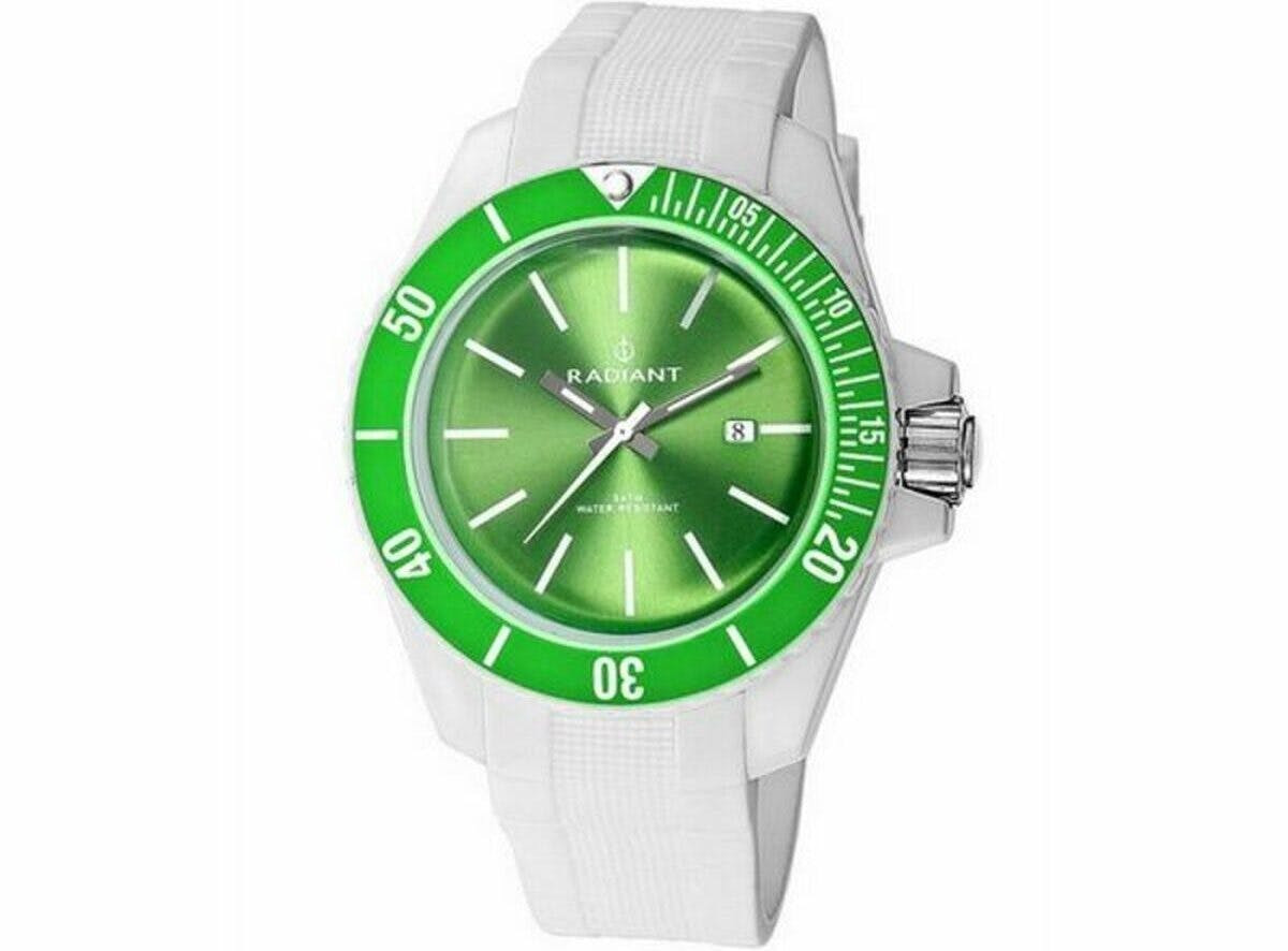 Relógio feminino analógico radiodrive com caixa 49 mm e bracelete silicone verde
