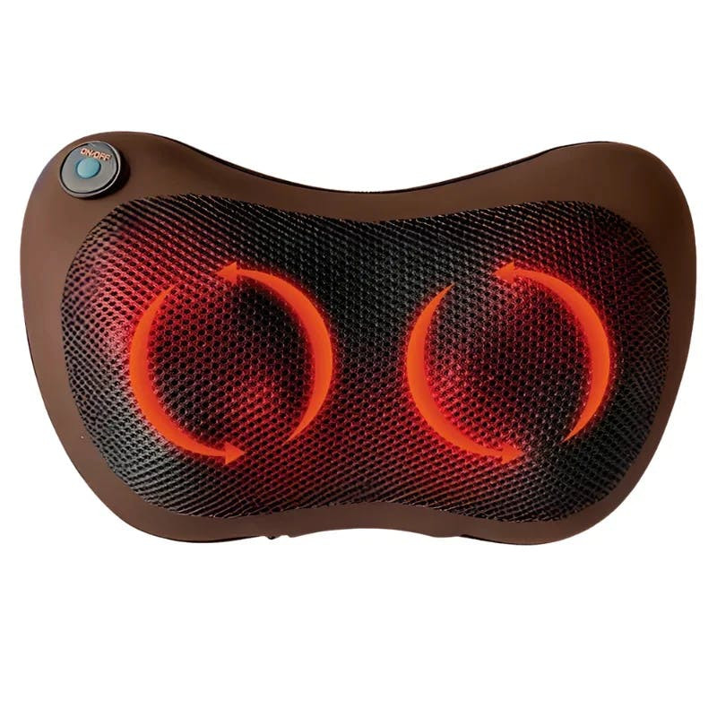Herzberg® HG-MSG10: Almofada de Massagem para Termoterapia de dois pontos – Castanho