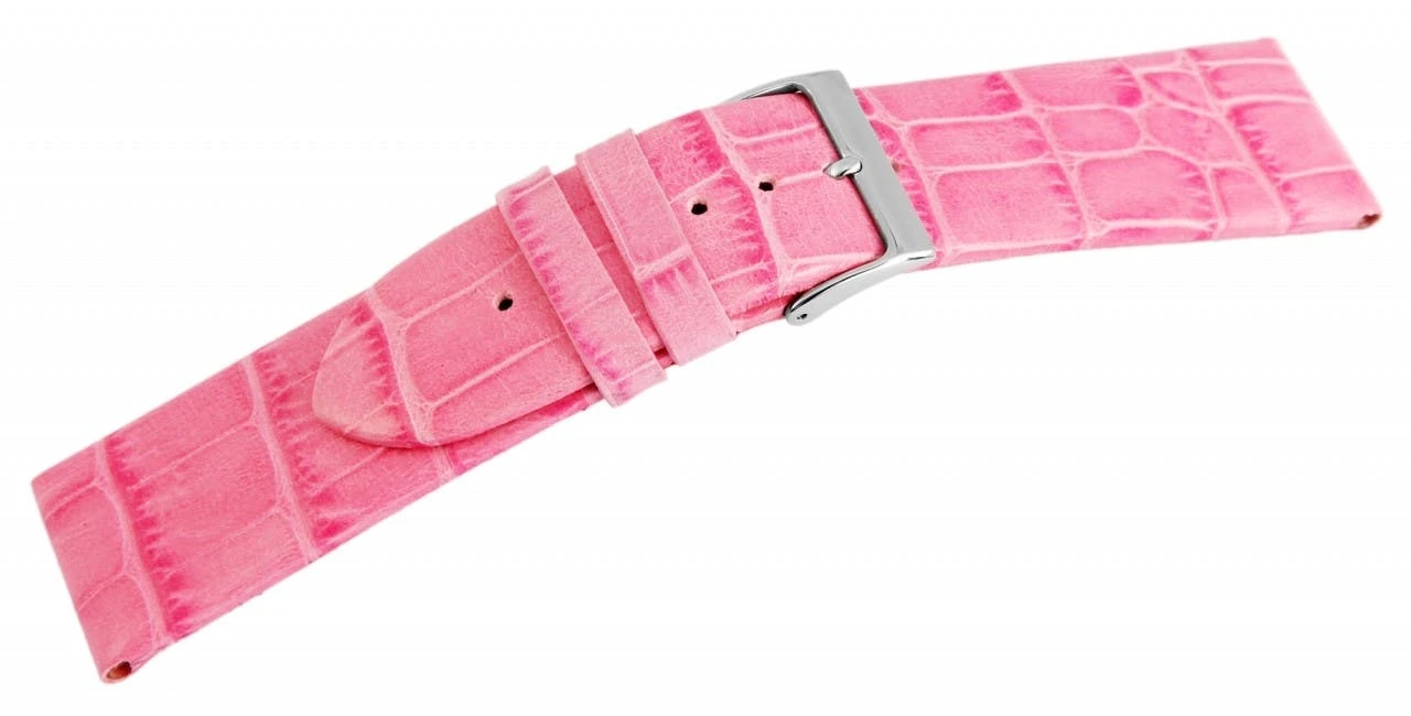Bracelete para Relógio em Pele Genuína Rosa 20 mm