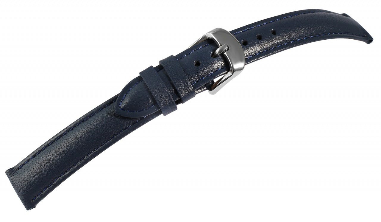 Mestre Artesão® Bracelete de Relógio Azul em Couro Genuíno 16mm - 0576