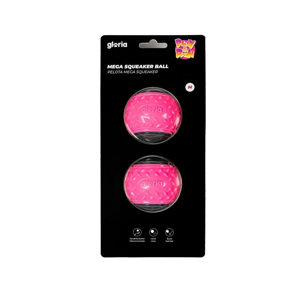 Bola para Animais de Estimação Gloria PLAY AND RUN Cor de Rosa TPR M 6,35 cm 2 Unidades