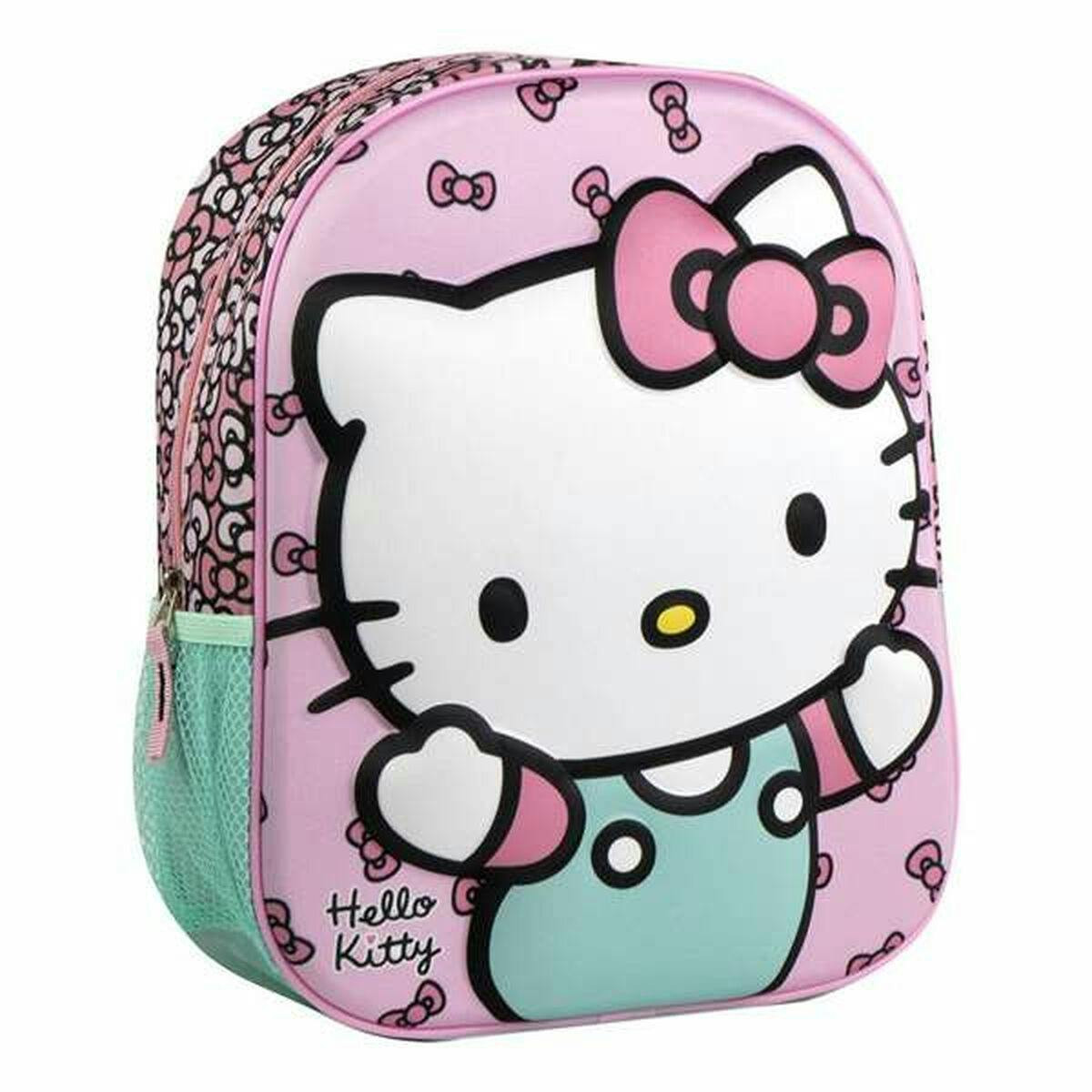 Mochila escolar Hello Kitty 3D rosa