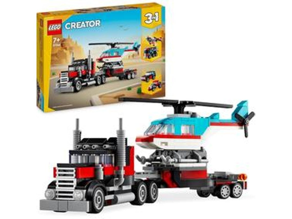 Caminhão plataforma com helicóptero modelo 31146