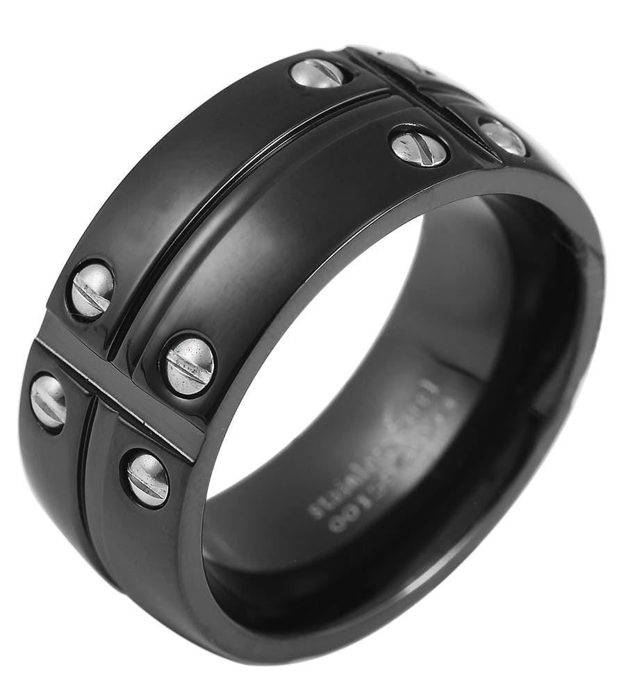 Akzent® Anel Masculino em Aço Inoxidável – Tam.68 – 0073