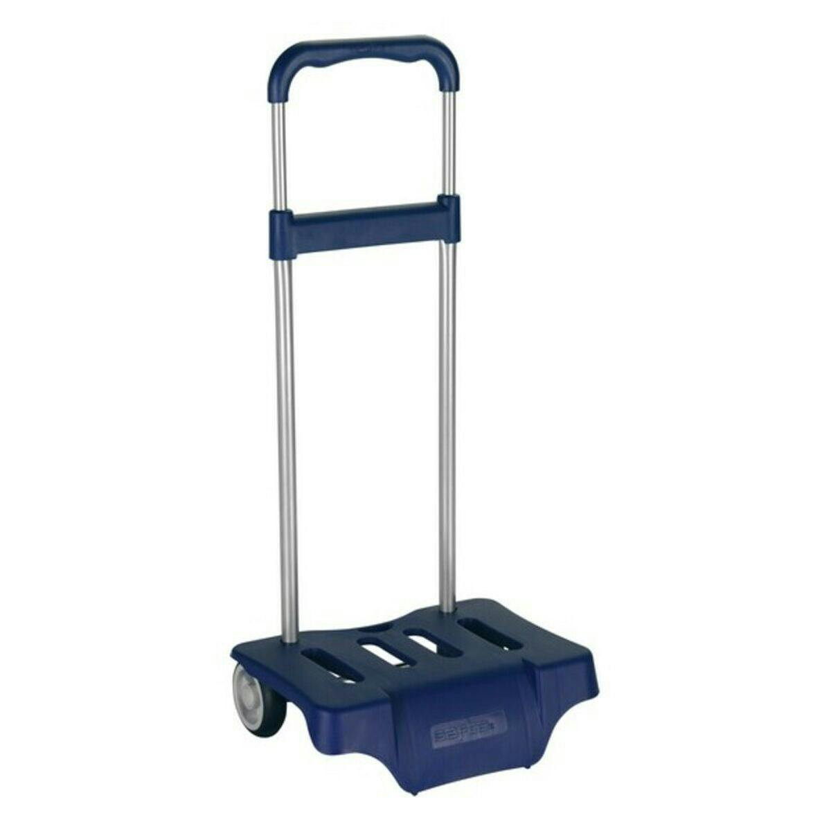 Trolley para mochila modelo escolar em aço, antivibração, azul marinho