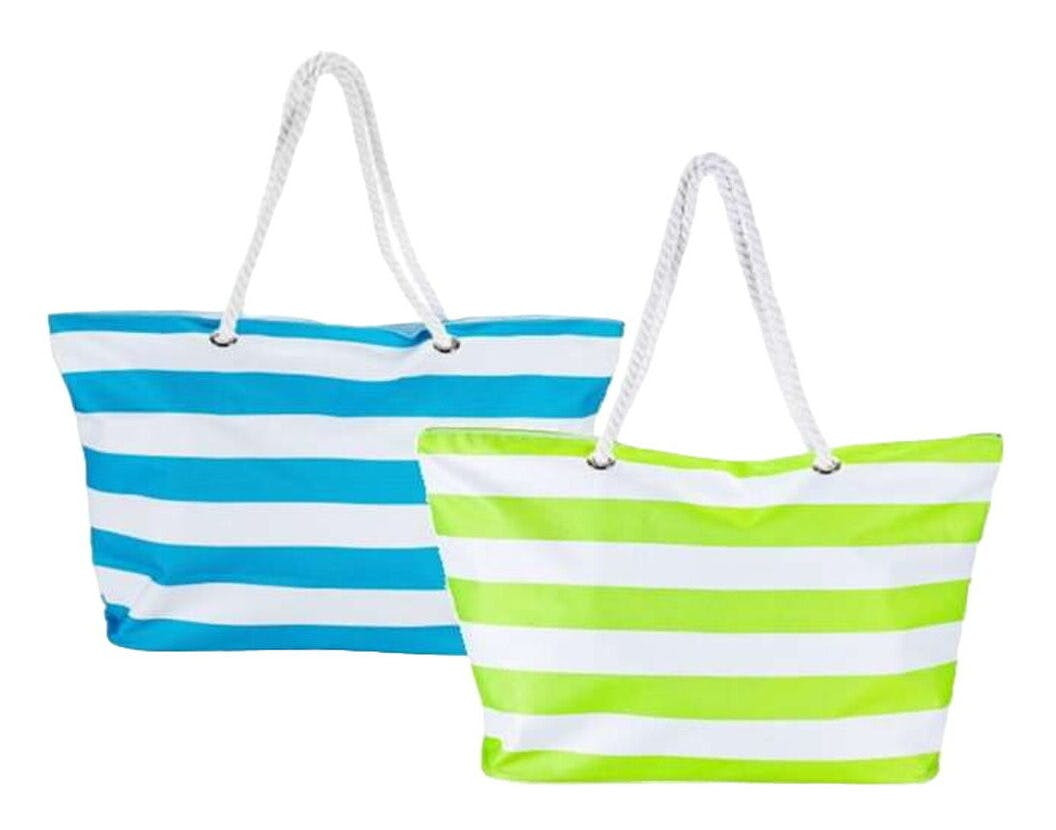Saco de Praia Azul/Verde Oxford (59 x 19 x 40 cm)