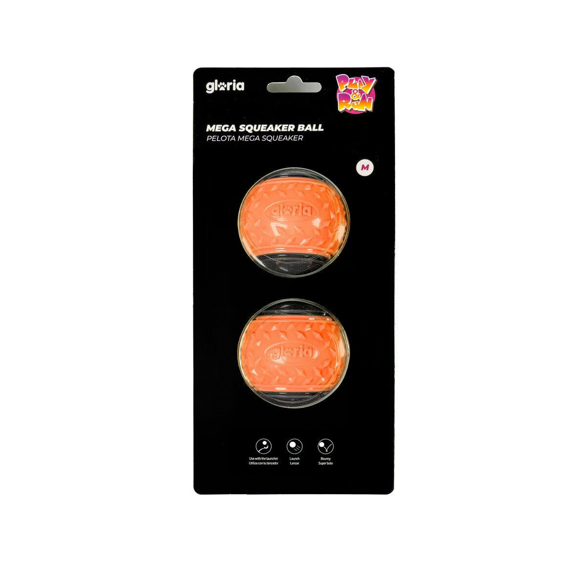 Bola para Animais de Estimação Gloria PLAY AND RUN Laranja TPR M 6,35 cm 2 Unidades