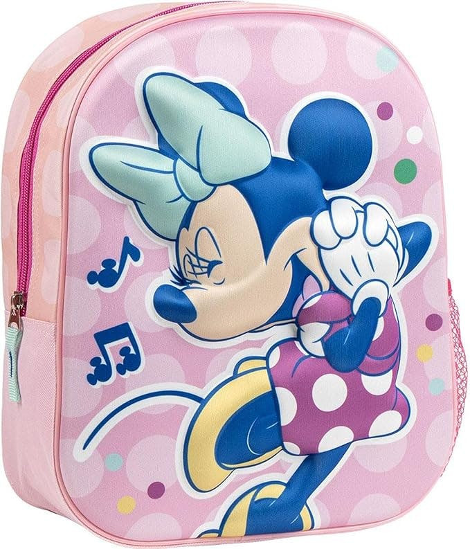 Mochila escolar 3D Minnie Mouse rosa
