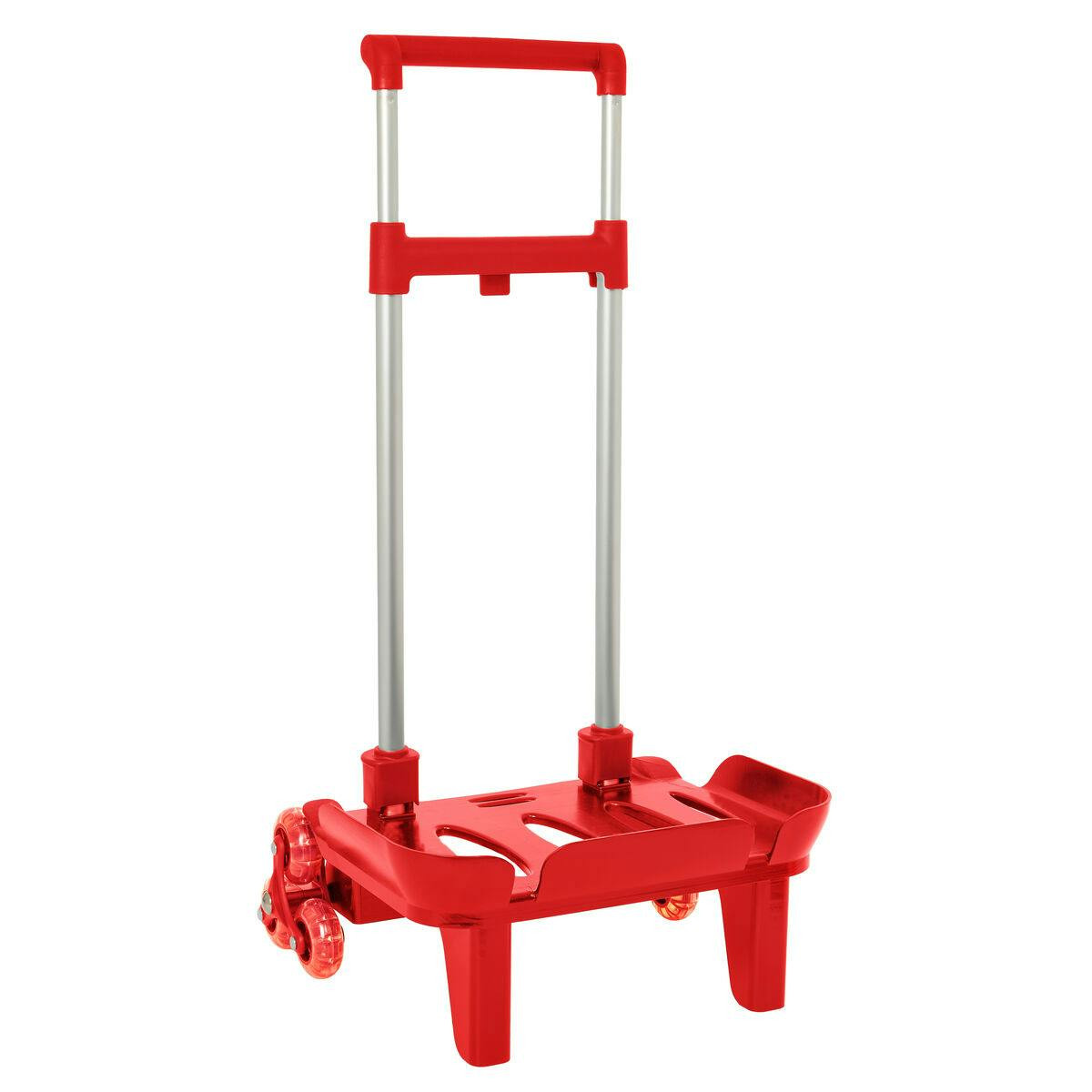 Trolley para mochila escolar em aço e polipropileno vermelho