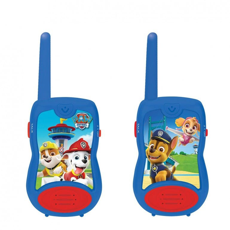 Walkie talkies Patrulha Pata com clip, alcance 120 m, 2 peças