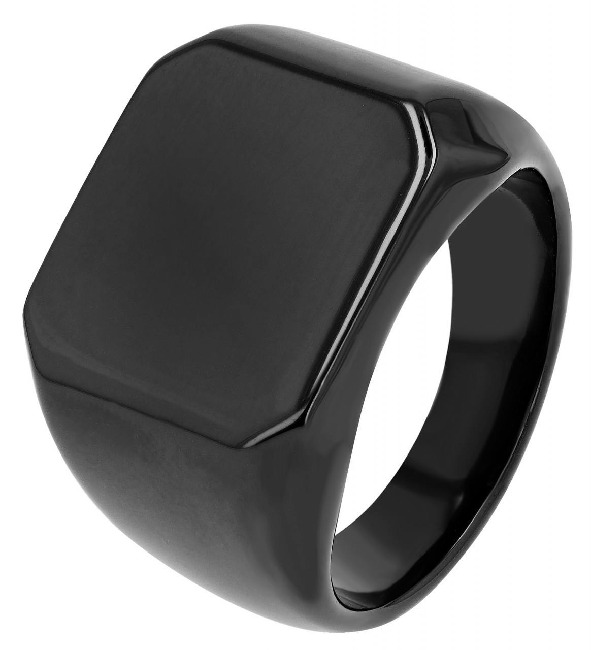 Akzent® Anel Masculino Preto em Aço Inoxidável - Tam.64 - 0109