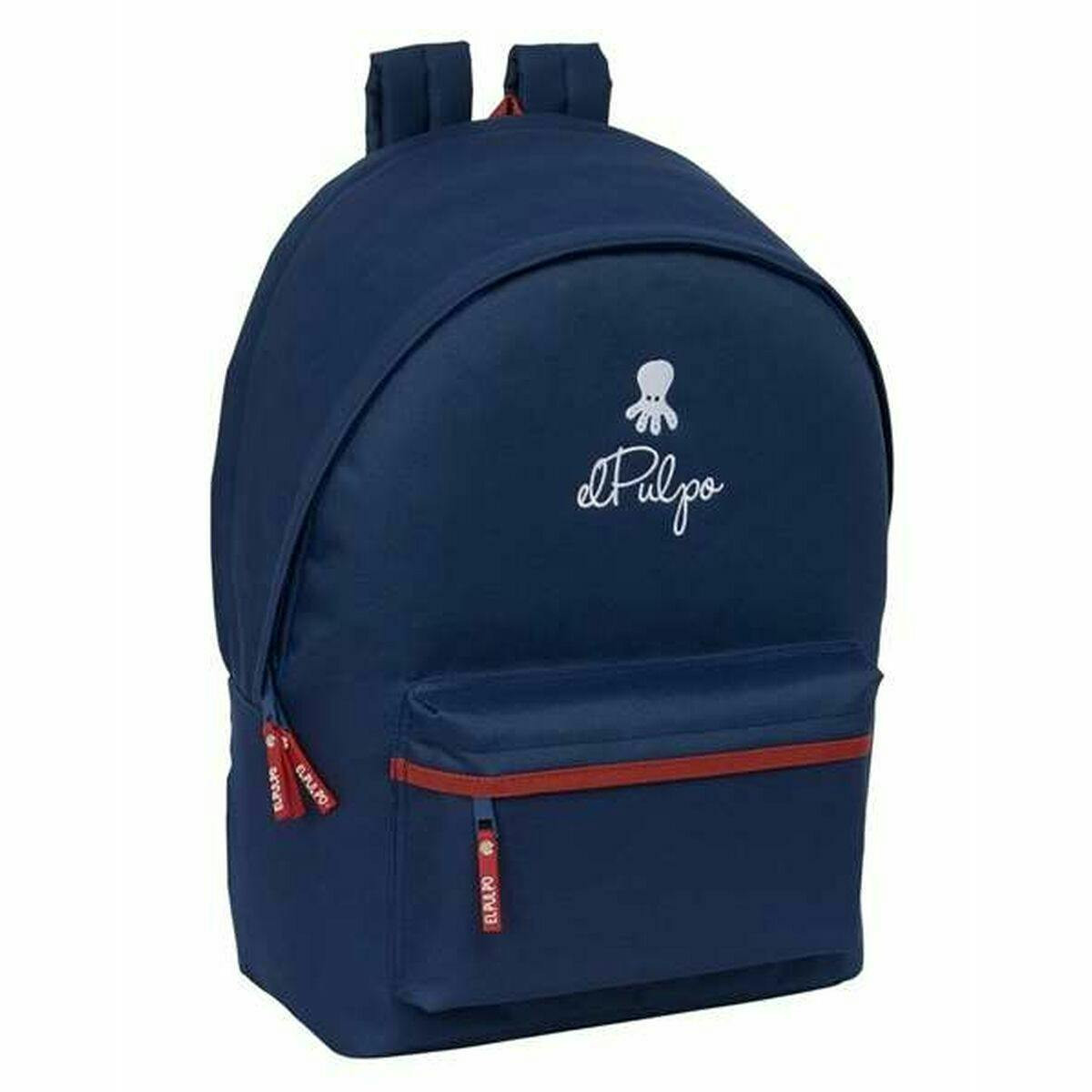 Mochila Escolar El Pulpo Azul Marinho 31 x 44 x 18 cm