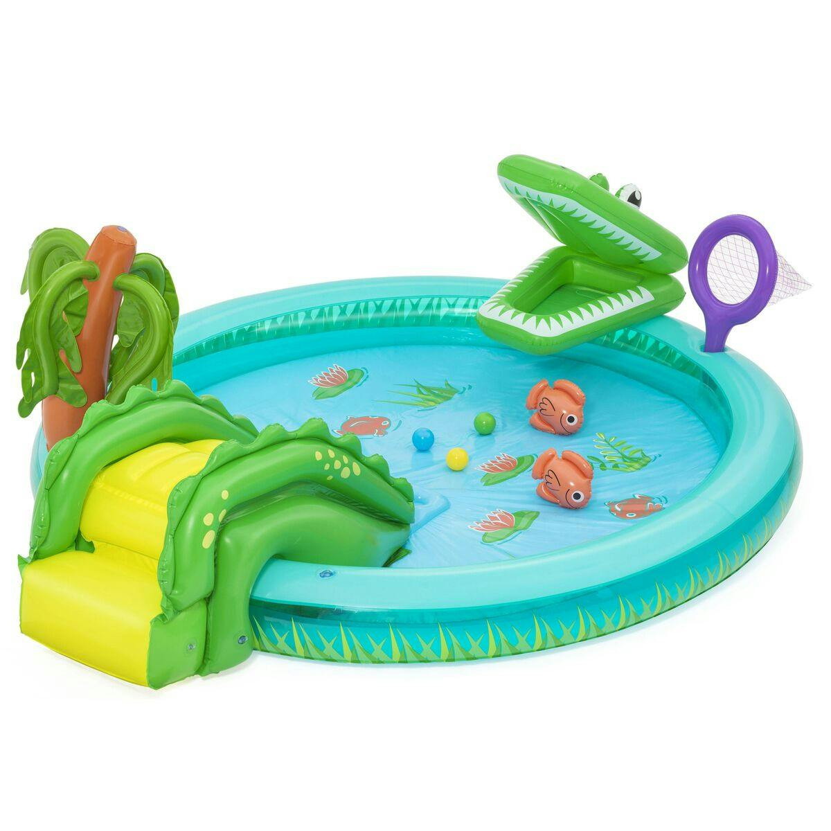 Bestway Piscina Inflável Parque de Jogos Crocodilo 224x181x72 cm +2 Anos 53166