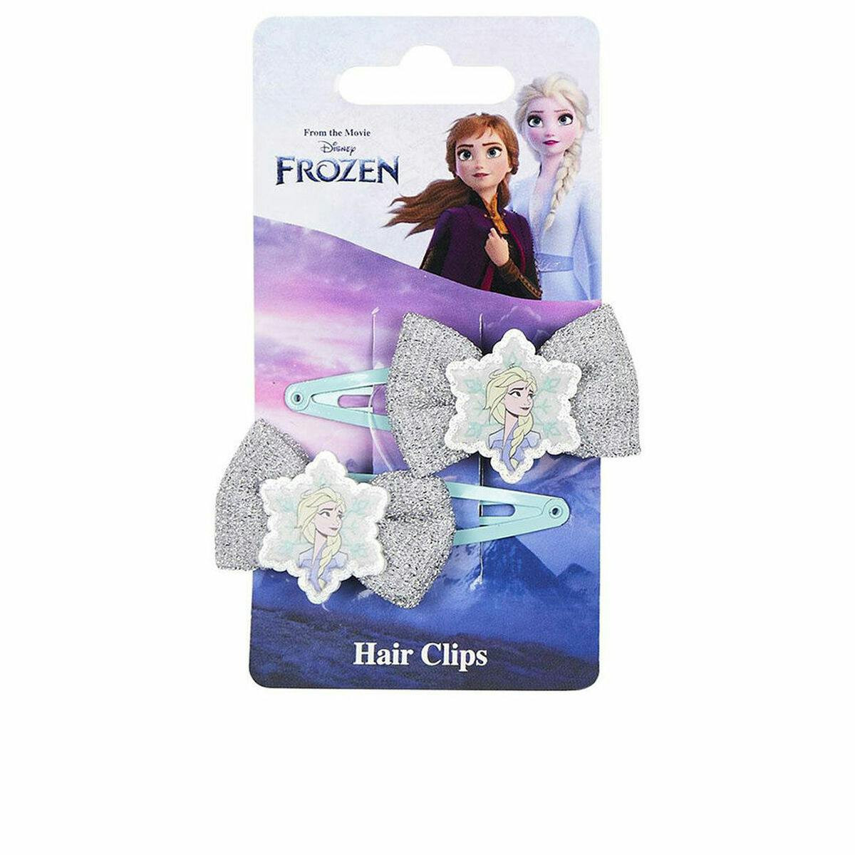 Clips de cabelo Frozen Prateado Azul Laço 2 Unidades