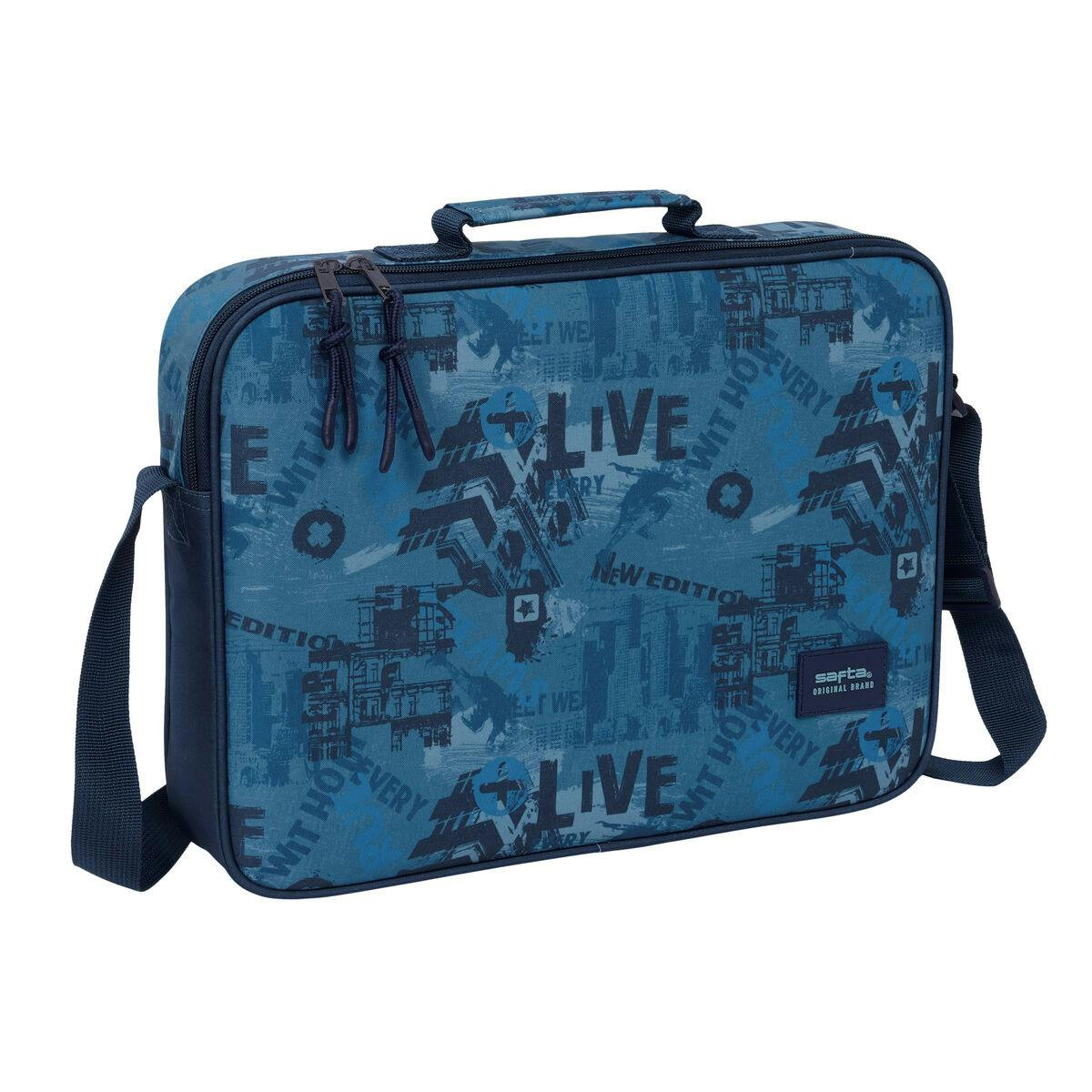 Pasta Escolar Safta New edition Azul Marinho 38 x 28 x 6 cm