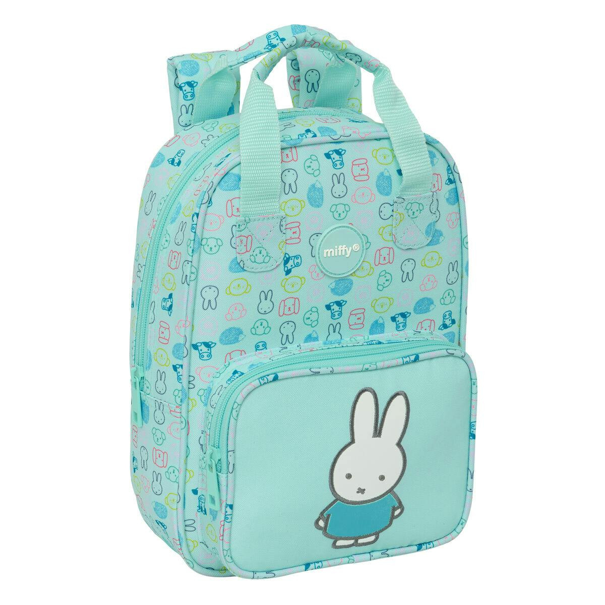 Mochila escolar Miffy Friends em tecido azul
