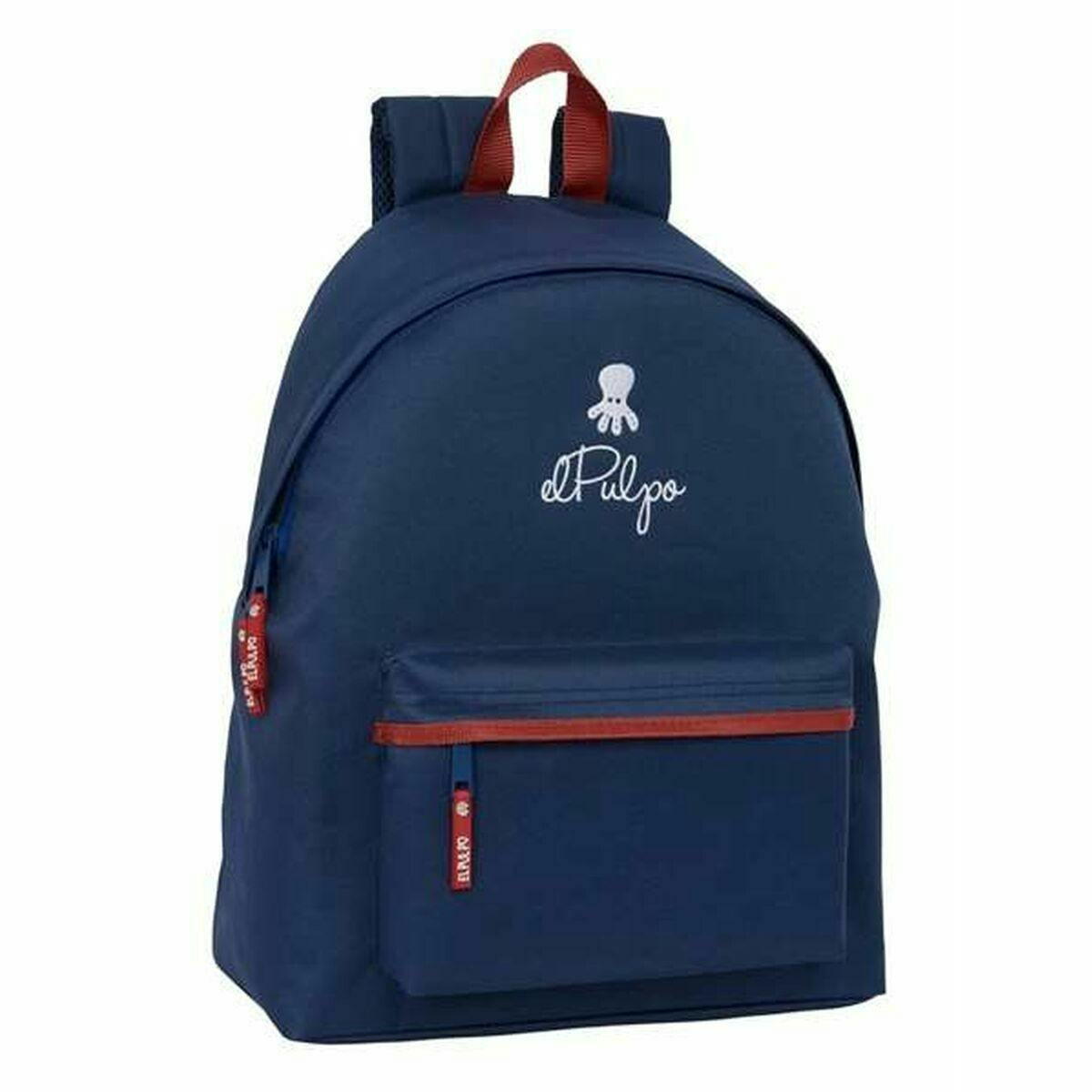 Mochila Escolar El Pulpo Azul Marinho 33 x 42 x 15 cm