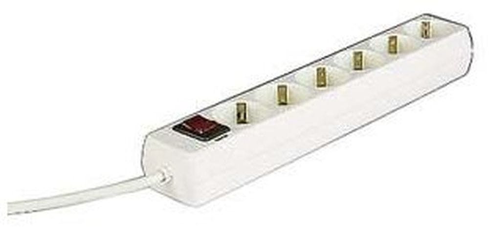 Regleta 6 tomadas com interruptor 1,4 m branca