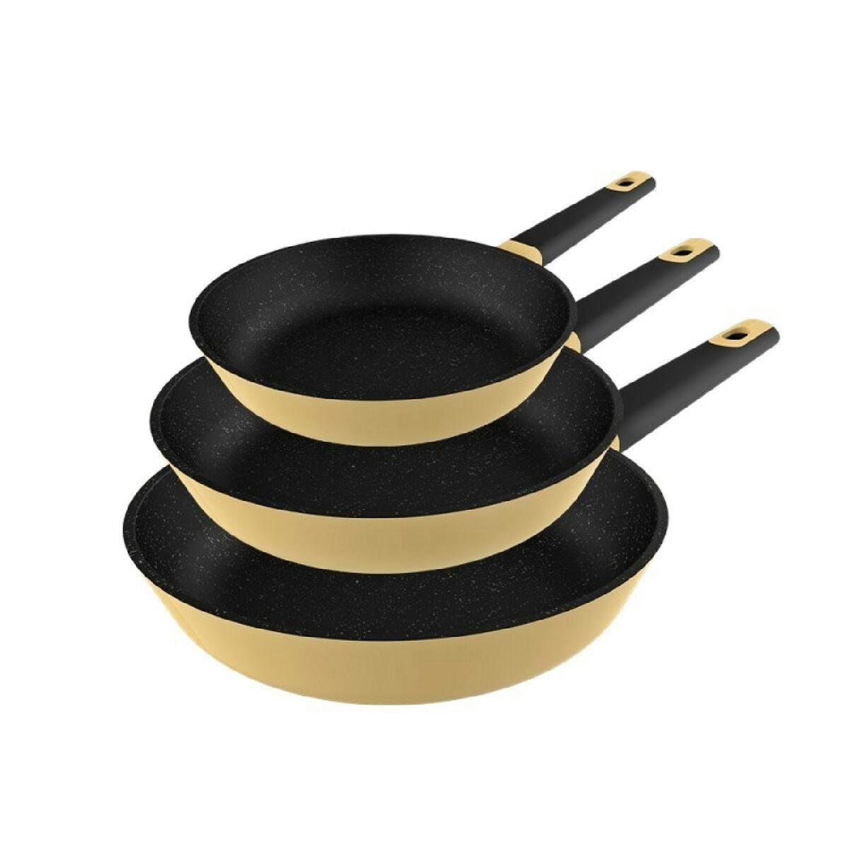 Cecotec - Conjunto de Frigideiras Vulcano Amarelo Alumínio