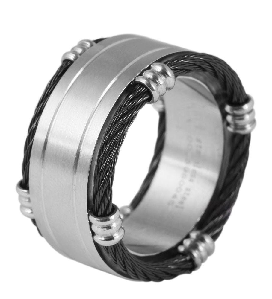 Akzent® Anel Masculino em Aço Inoxidável – Tam.60 – 0206