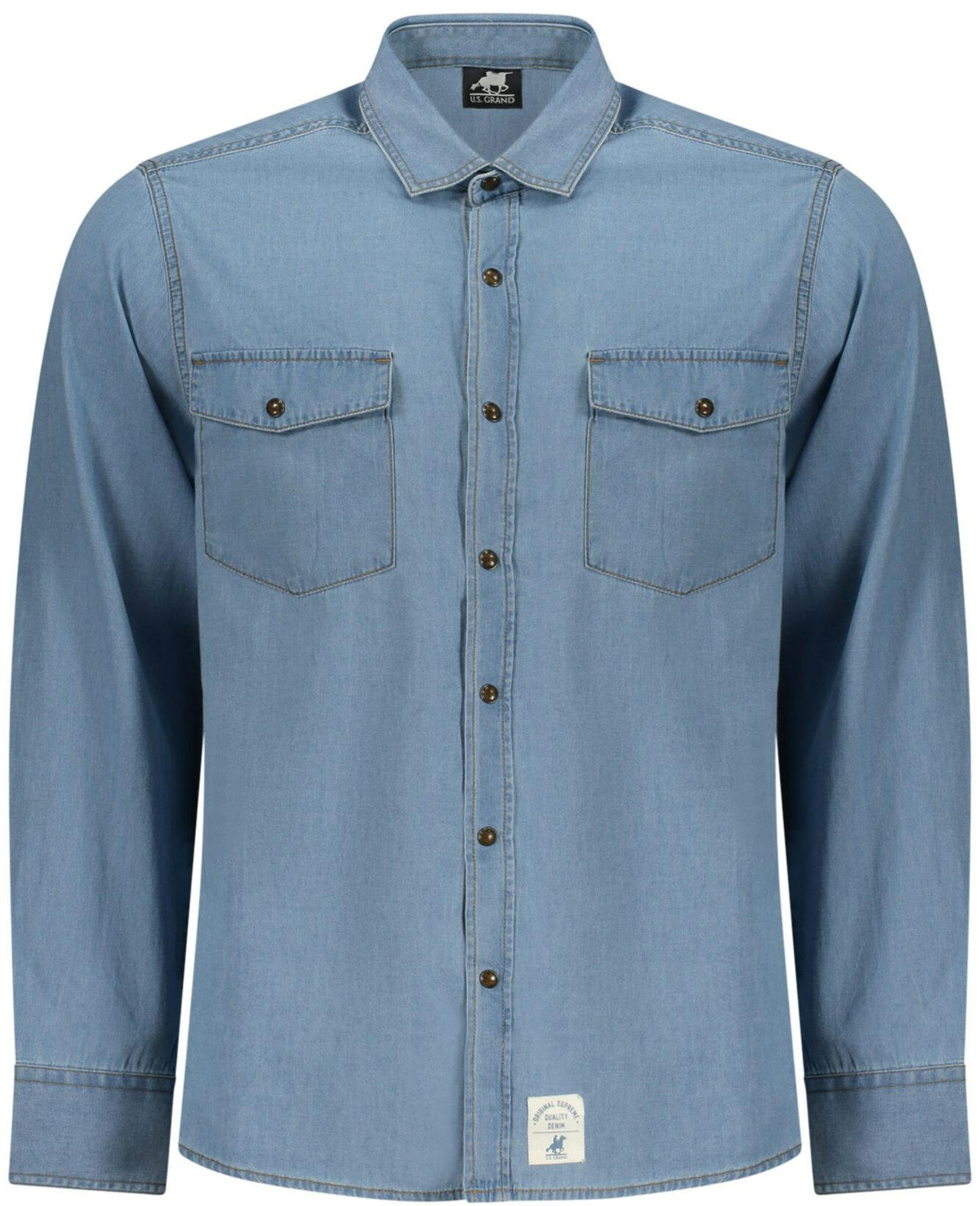 U.S. Grand Polo® Camisa Azul Ganga de Homem AU02835 - S - AU02835POSTER_AZA2000_S