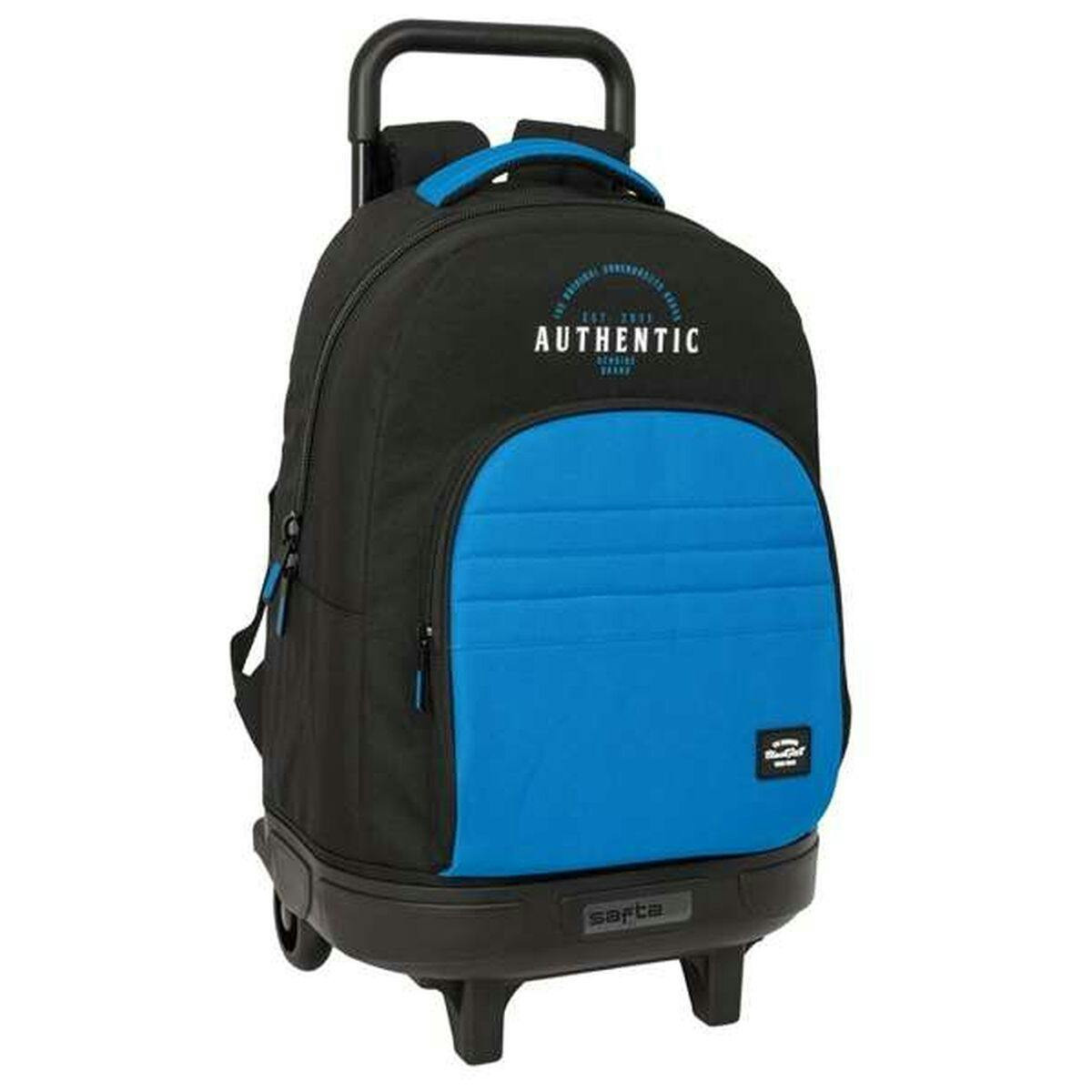 Mochila Escolar com Rodas BlackFit8 Underground Azul Preto 33 x 45 x 22 cm - S4314106
