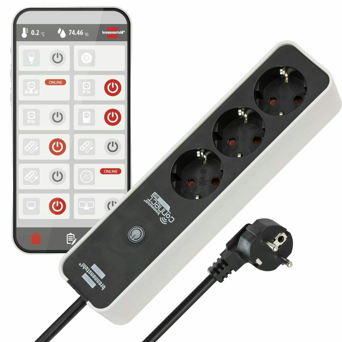 Extensão Inteligente Brennenstuhl brennenstuhl®Connect WiFi 3600 W 2.4 GHz (1,5 m)