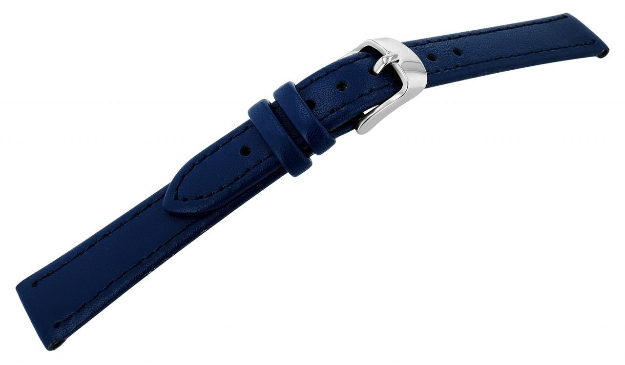 Bracelete para Relógio em Pele Genuína Azul 14 mm