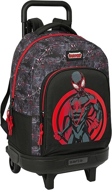 Mochila Escolar com Rodas Spider-Man Preto