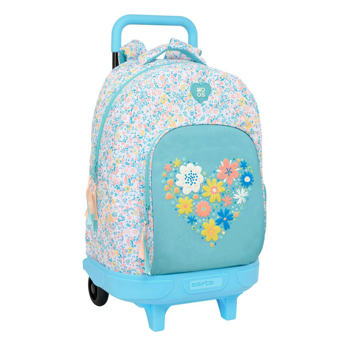 Mochila Escolar com Rodas Moos Fiori Multicolor 33 x 45 x 22 cm