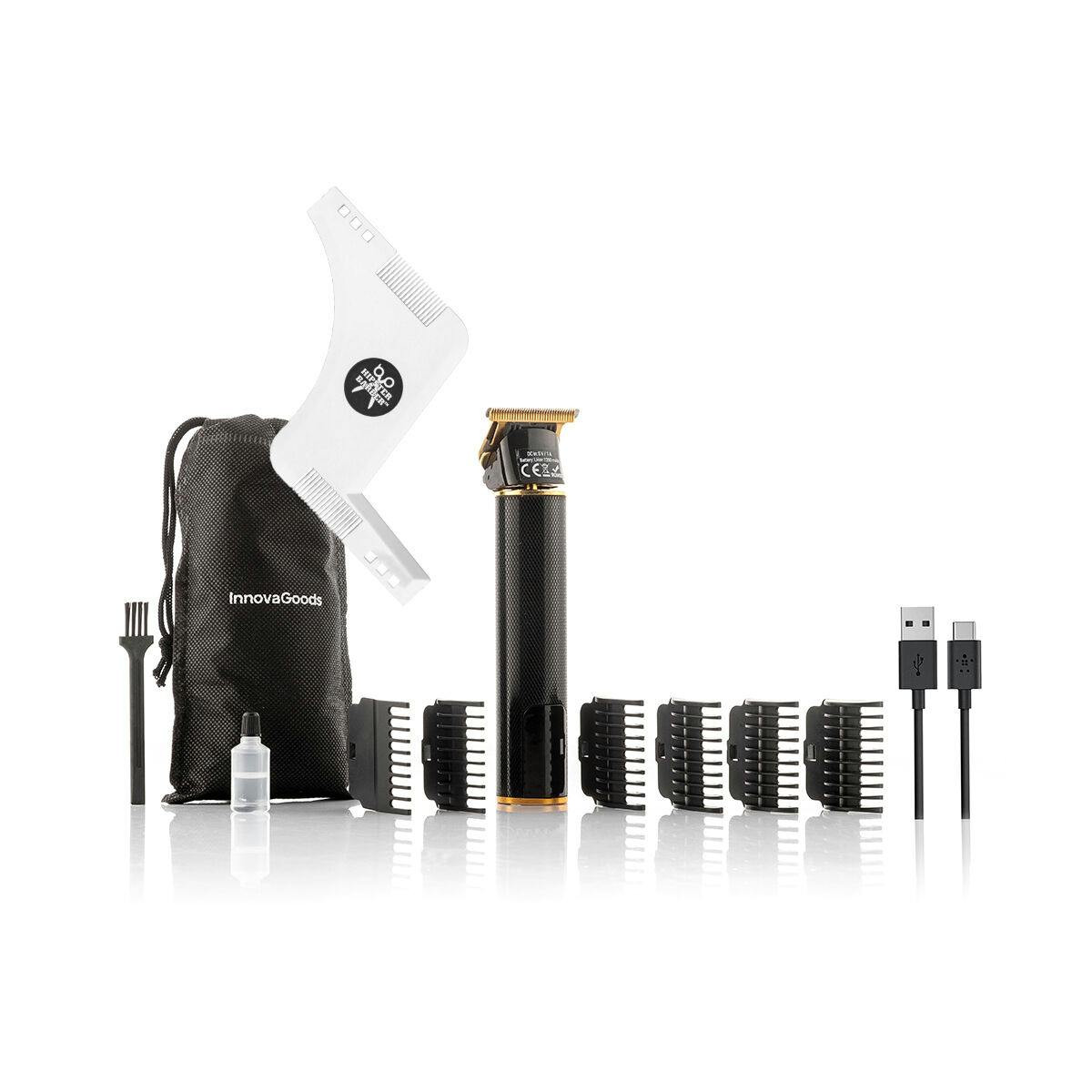 InnovaGoods - Pack Máquina Profissional Cortar Cabelo Recarregável com Acessórios