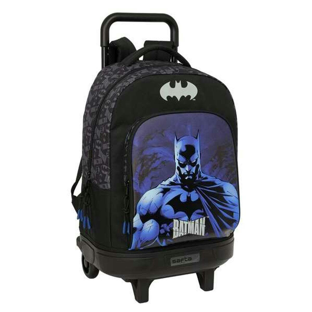 Mochila Escolar com Rodas Batman Preto 33 x 45 x 22 cm