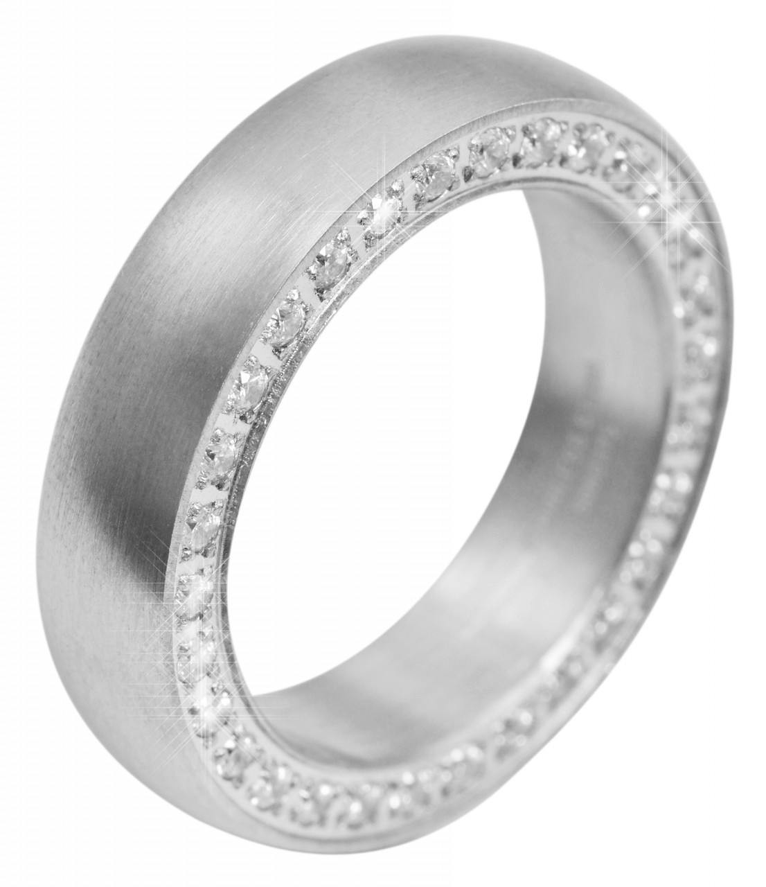 Akzent® Anel Feminino Prateado em Aço Inoxidável – Tam.62 – 0375