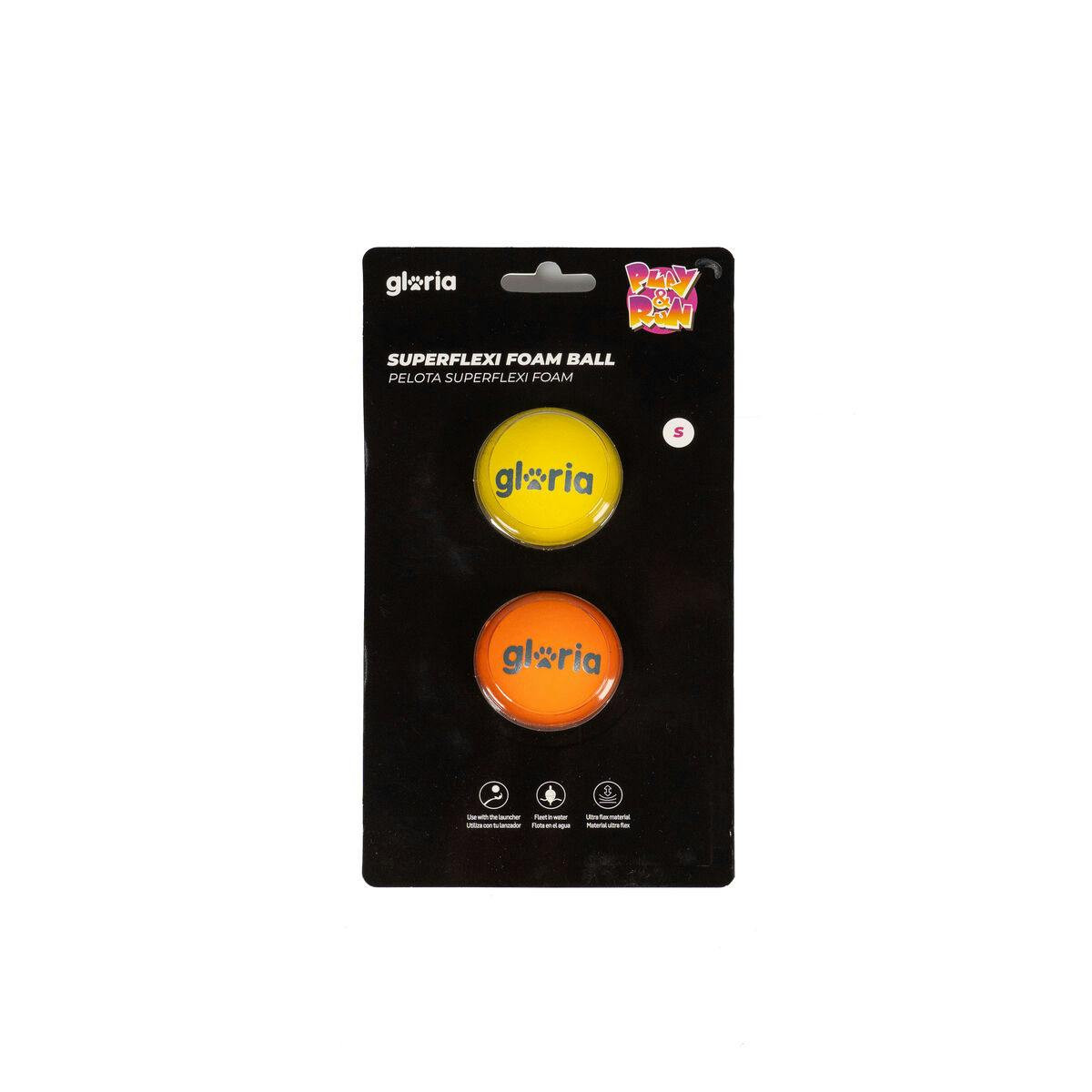 Bola para Animais de Estimação Gloria PLAY AND RUN Amarelo Espuma TPR S 4,5 cm 2 Unidades