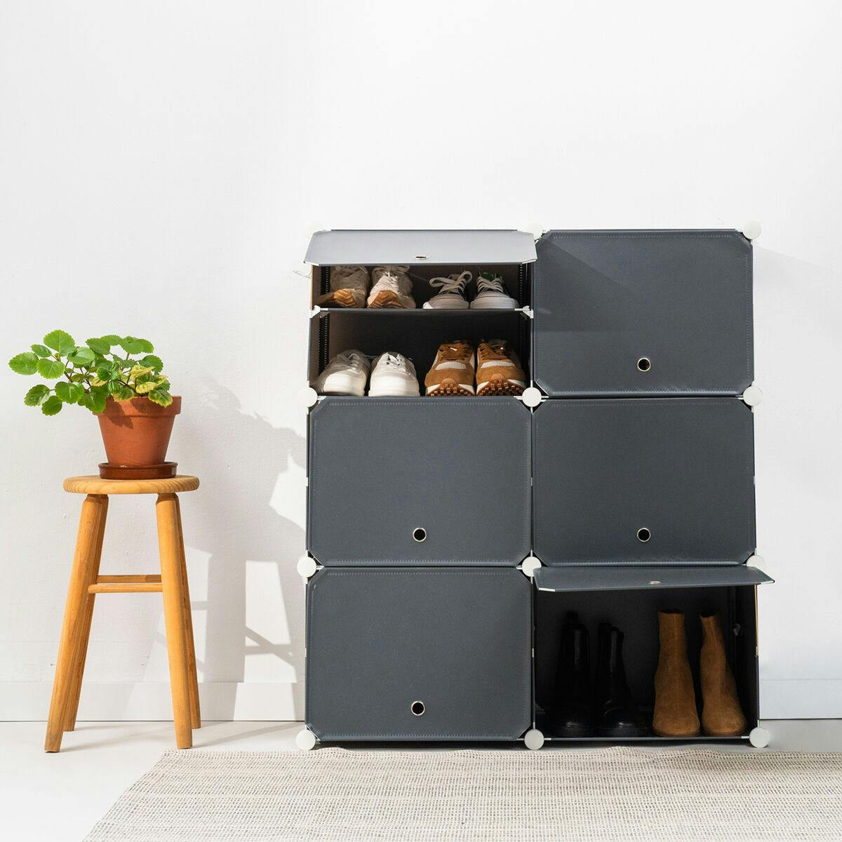 Sapateira Modular Portátil Cinzenta 36 Pares InnovaGoods