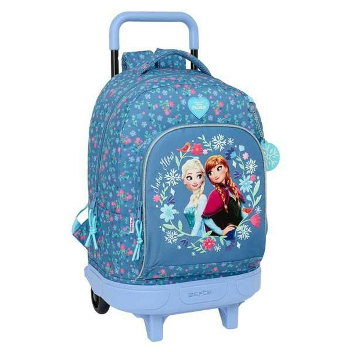 Mochila Escolar com Rodas Frozen Azul 33 x 45 x 22 cm - S4313468