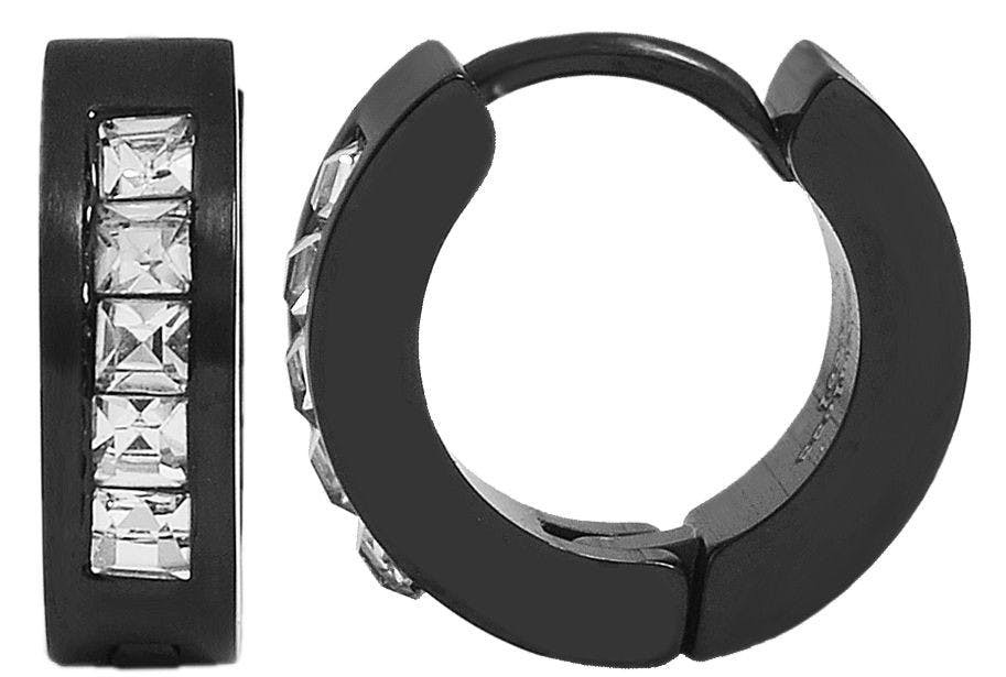 Akzent® Argolas Pretas em Aço Inoxidável 0415