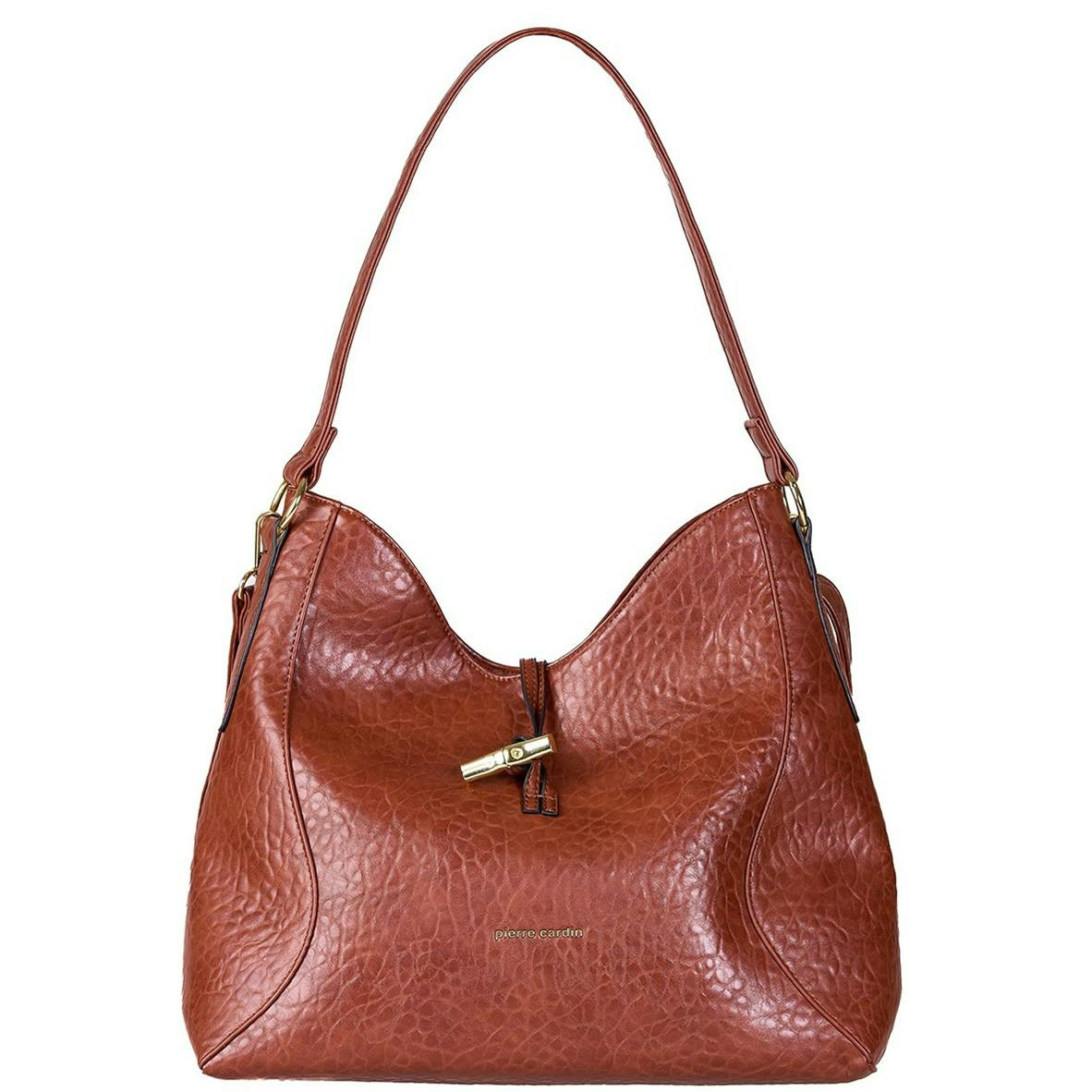 Pierre Cardin® Mala Castanha Mulher com Alça de Ombro em Couro Ecológico MIN09 2285