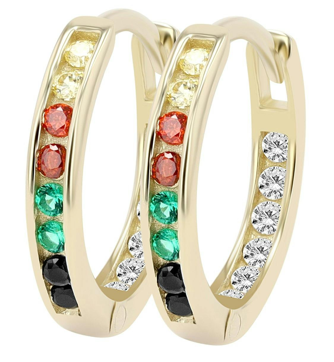 Joalharia Ouro 8k – Brincos de Argola em Ouro com Zircónias "Ivy" - 5500166-001