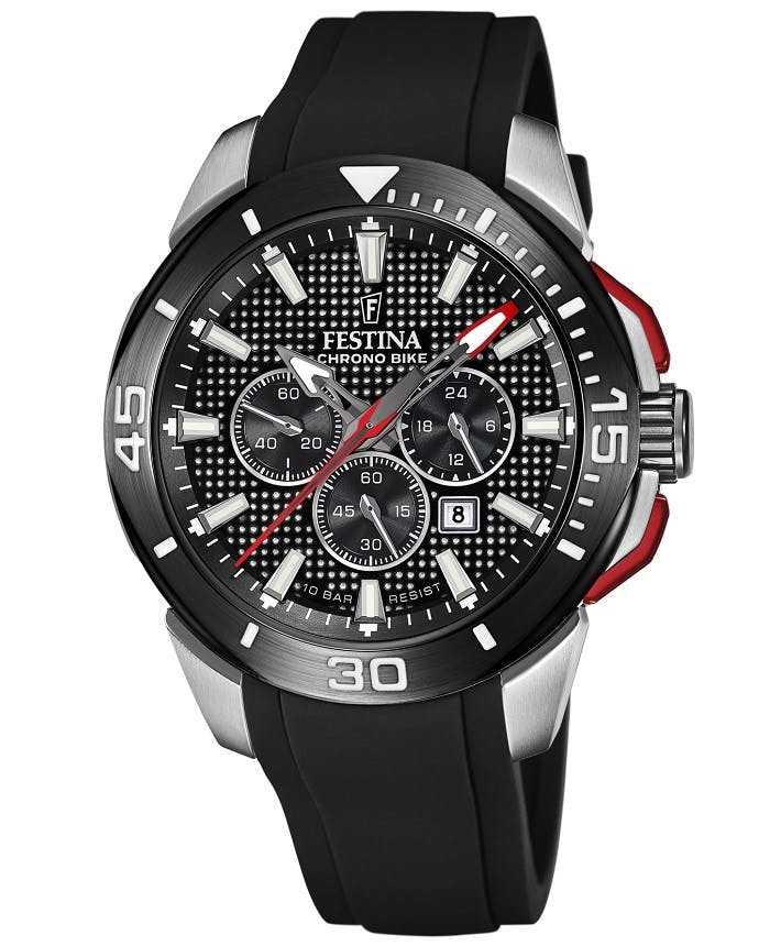 Relógio masculino Festina preto vidro mineral caixa em aço
