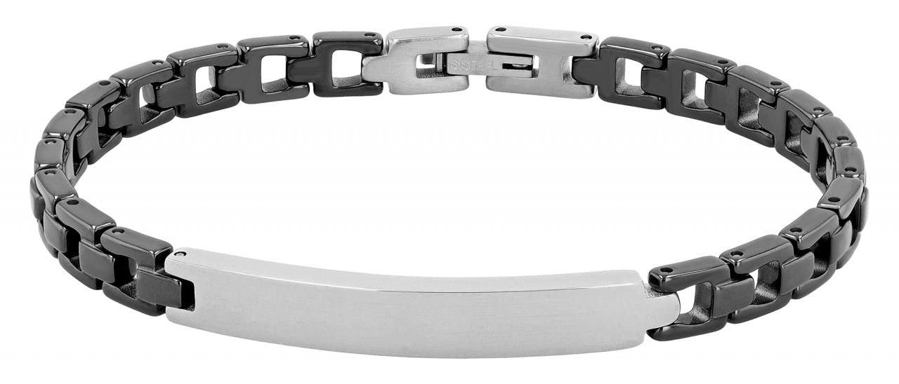 Akzent® Pulseira "Seoa" Preto em Aço Inoxidável 0694