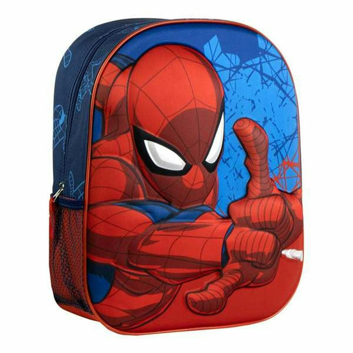 Mochila escolar 3D Spider-Man em azul