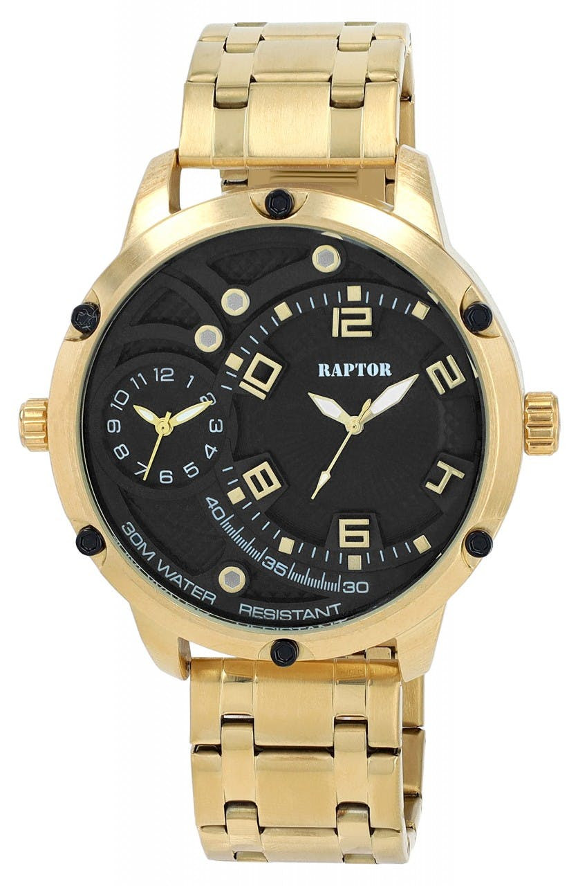 Relógio Raptor® Dual-Time Homem "Ayaz" com Bracelete em Aço Inoxidável RA20395 - RA20395-005