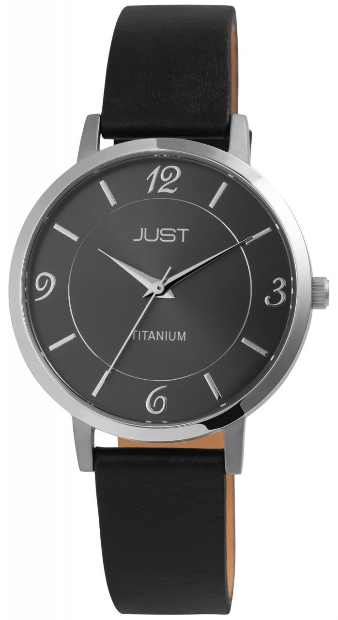 Relógio Just® Mulher em Titânio com Bracelete em Pele Genuína - JU10185-002