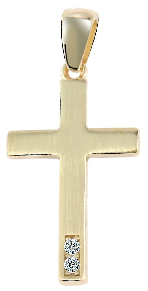 Joalharia Ouro 8k - Pingente em Ouro , Cruz com Zircónias - 5510018-002