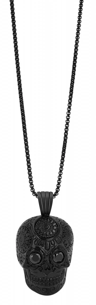 Raptor® Colar Caveira Preto em Aço Inoxidável RA50213